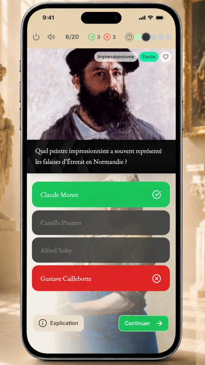 Interactive quiz with illustrations