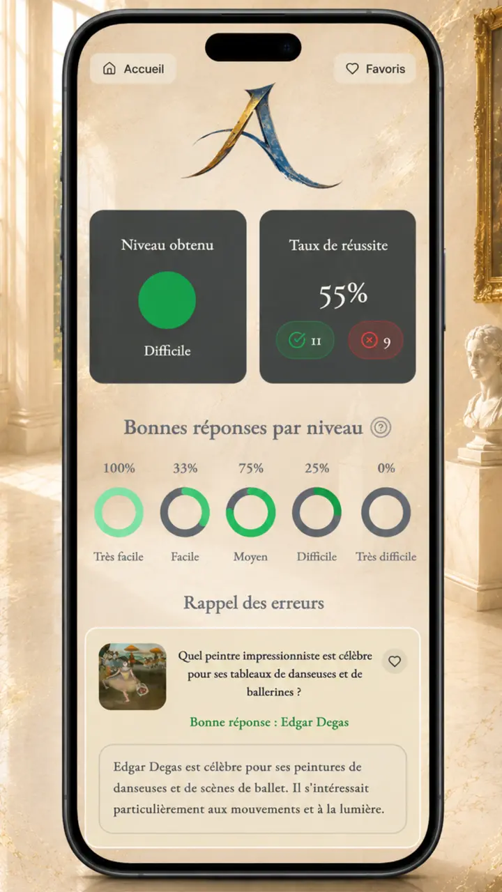 Quiz results and statistics
