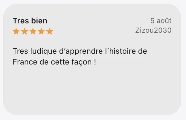 Opinión: ¡Muy divertido aprender la historia de Francia de esta forma!